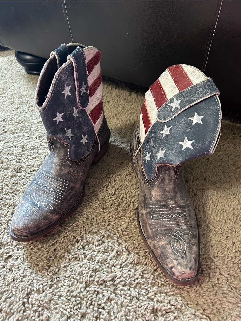 Women’s American Flag Western Cowboy Boots - Red, White & Blue